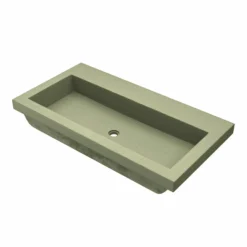Native Trails Trough 36" x 19" Rectangle Drop In NativeStone Concrete ADA Bathroom Sink, Sage, NSL3619-GX