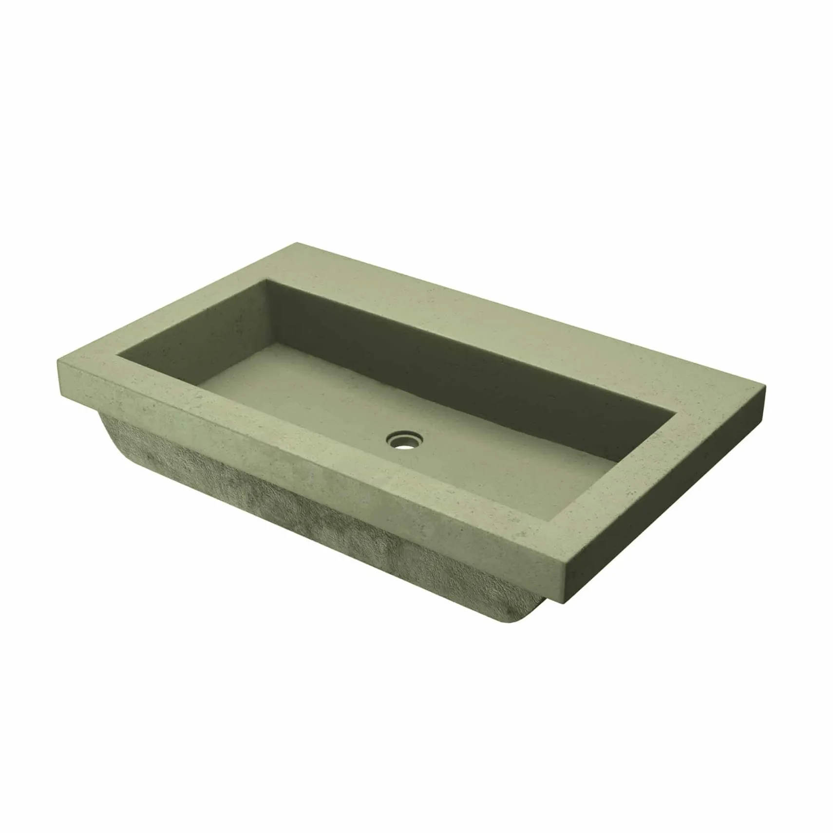 Native Trails Trough 30" x 19" Rectangle Drop In NativeStone Concrete ADA Bathroom Sink, Sage, NSL3019-GX