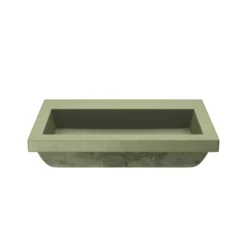 Native Trails Trough 30" x 19" Rectangle Drop In NativeStone Concrete ADA Bathroom Sink, Sage, NSL3019-GX