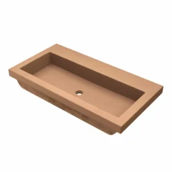 Native Trails Trough 36" x 19" Rectangle Drop In NativeStone Concrete ADA Bathroom Sink, Terracotta, NSL3619-TX