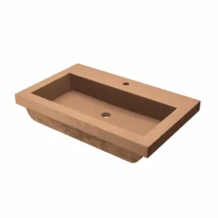 Native Trails Trough 30" x 19" Rectangle Drop In NativeStone Concrete ADA Bathroom Sink, Terracotta, NSL3019-T