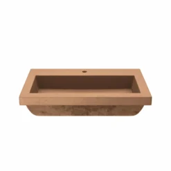 Native Trails Trough 30" x 19" Rectangle Drop In NativeStone Concrete ADA Bathroom Sink, Terracotta, NSL3019-T