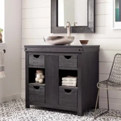 Native Trails Vintner's 36" Freestanding Vanity Base in Noir, VNW368