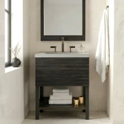 Native Trails Winemaker 24" Freestanding Reclaimed Wood Vanity Base in Charred Oak, VNM248