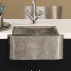 Native Trails Cabana 18" Nickel Farmhouse Sink, Brushed Nickel, CPS513