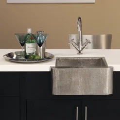 Native Trails Cabana 18" Nickel Farmhouse Sink, Brushed Nickel, CPS513