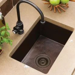 Native Trails Cocina 21" Copper Kitchen Sink, Antique Copper, CPK278
