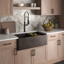Native Trails Concierge 33" Copper Workstation Farmhouse Kitchen Sink, Antique Copper, CPKG273