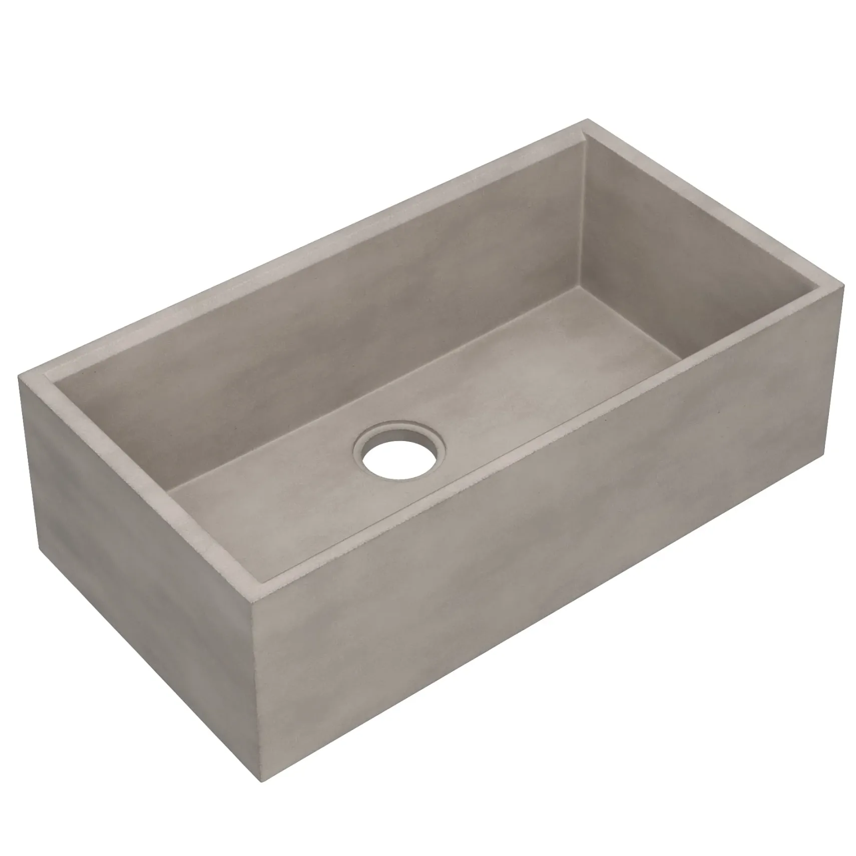 Native Trails Concierge 33" NativeStone Concrete Workstation Farmhouse Kitchen Sink, Ash, NSKG3318-A