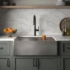 Native Trails Concierge 33" Nickel Workstation Farmhouse Kitchen Sink, Brushed Nickel, CPKG573