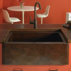 Native Trails 25" Copper Farmhouse Sink, Antique Copper, CPK270