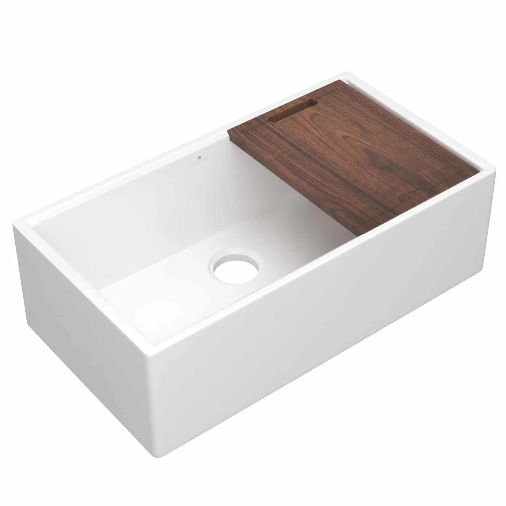 Native Trails Dreamer Concierge 33" Fireclay Workstation Farmhouse Kitchen Sink, White, FRKG3318-W