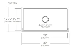 Native Trails Dreamer 30" Fireclay Farmhouse Sink, Matte Gold, PMK3018-G
