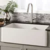 Native Trails Farmhouse Double Bowl 33" NativeStone Concrete Farmhouse Sink, 60/40 Double Bowl, Pearl, NSKD3321-P