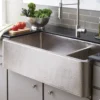 Native Trails Farmhouse Duet Pro 40" Nickel Farmhouse Sink, 70/30 Double Bowl, Brushed Nickel, CPK574