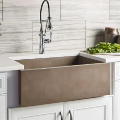 Native Trails 30" NativeStone Concrete Farmhouse Sink, Earth, NSK3018-E
