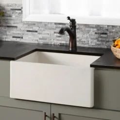 Native Trails 24" NativeStone Concrete Farmhouse Sink, Pearl, NSK2418-P