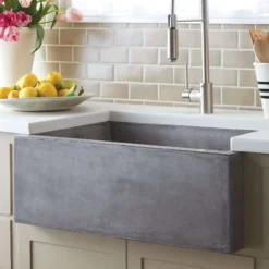 Native Trails 30" NativeStone Concrete Farmhouse Sink, Ash, NSK3018-A