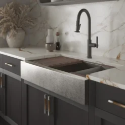 Native Trails Paragon Concierge 33" Nickel Workstation Farmhouse Kitchen Sink, Brushed Nickel, CPKG591
