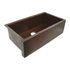 Native Trails Pinnacle Concierge 33" Copper Workstation Farmhouse Kitchen Sink, Antique Copper, CPKG292