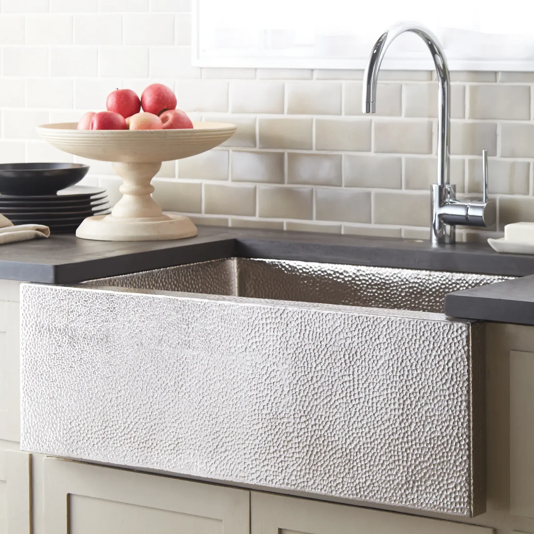 Native Trails Pinnacle 33" Nickel Farmhouse Sink, Brushed Nickel, CPK592