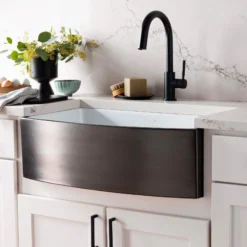 Native Trails Rendezvous 33" Fireclay Farmhouse Sink, Gunmetal, PMK3320-M