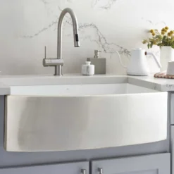 Native Trails Rendezvous 33" Fireclay Farmhouse Sink, Silver, PMK3320-S