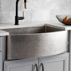 Native Trails Rhapsody 33" Nickel Farmhouse Sink, Brushed Nickel, CPK595