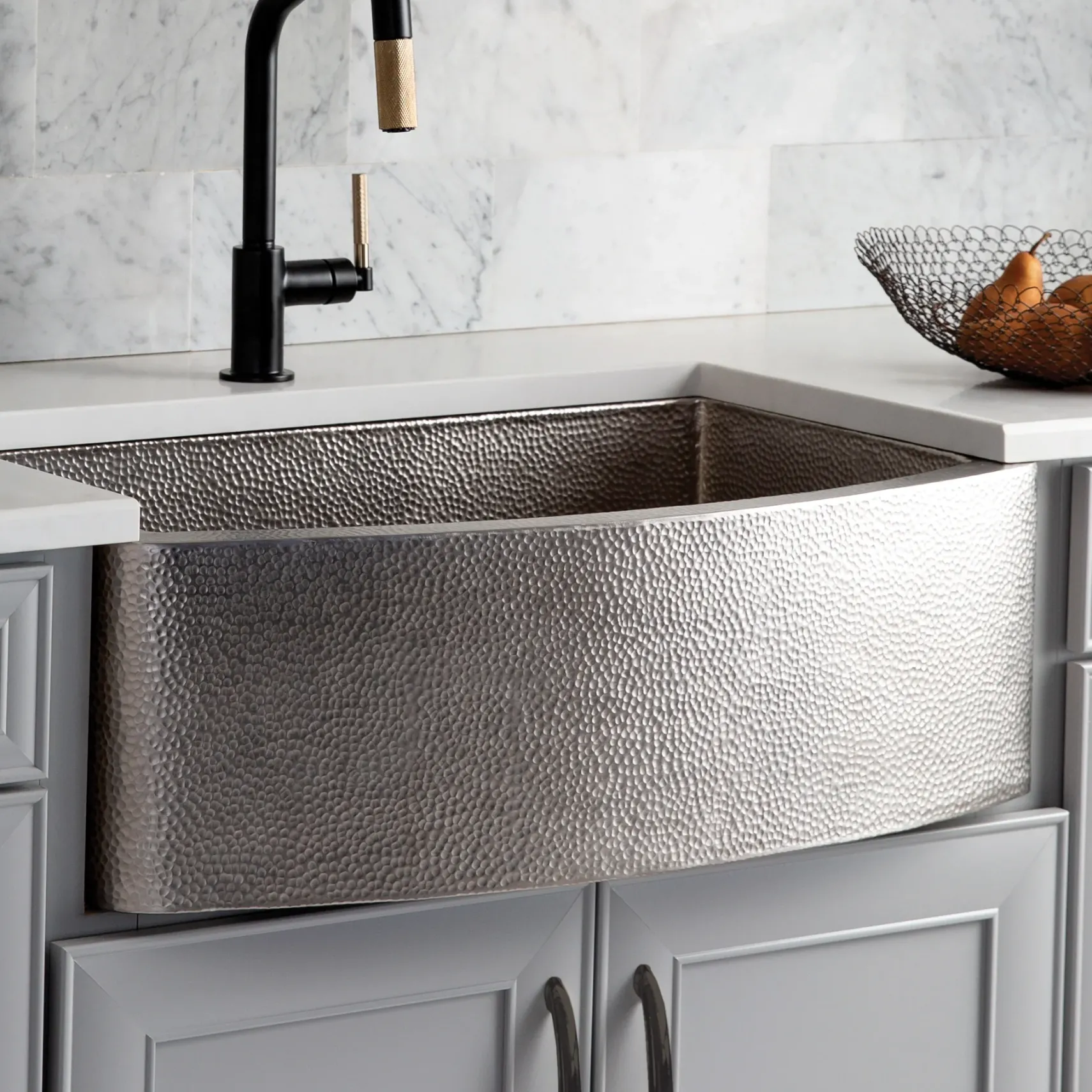 Native Trails Rhapsody 33" Nickel Farmhouse Sink, Brushed Nickel, CPK595