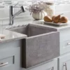 Native Trails Ventana 15" NativeStone Concrete Farmhouse Sink, Ash, NSB1515-A