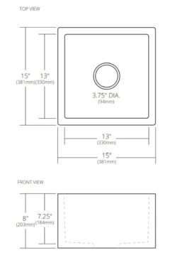 Native Trails Ventana 15" NativeStone Concrete Farmhouse Sink, Earth, NSB1515-E