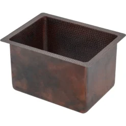 Premier Copper Products 17" Rectangle Copper Bar/Prep Sink, Oil Rubbed Bronze, 14 Gauge, BREC1713DB
