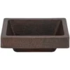Premier Copper Products 15" x 12" Rectangle Vessel - Above Counter Copper Bathroom Sink, Oil Rubbed Bronze, 17 Gauge, VREC15SKDB