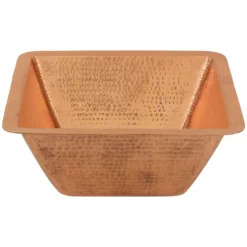 Premier Copper Products 15" Square Copper Bar/Prep Sink, Polished Copper, 17 Gauge, BS15PC2