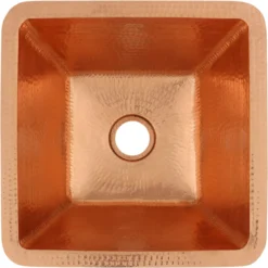 Premier Copper Products 15" Square Copper Bar/Prep Sink, Polished Copper, 17 Gauge, BS15PC2