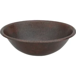 Premier Copper Products 20" Oval Copper Bathroom Sink, Oil Rubbed Bronze, LO20RDB