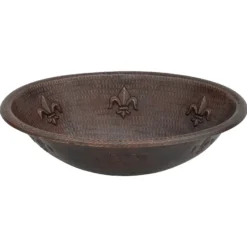 Premier Copper Products 19" Oval Copper Bathroom Sink, Oil Rubbed Bronze, LO19RFLDB