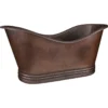 Premier Copper Products 67" Hammered Copper Double Slipper Bathtub, BTD67DB