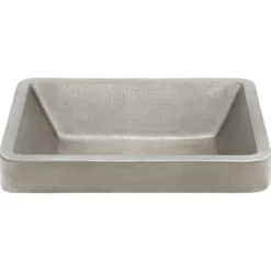 Premier Copper Products 19" Rectangle Copper Bathroom Sink, Nickel, VREC19SKEN