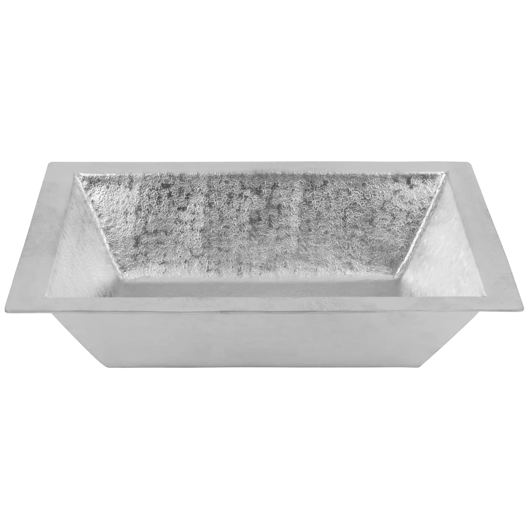 Premier Copper Products 17" x 13" Rectangle Dual - Undermount or Drop In Terra Firma Copper Bathroom Sink, Nickel, 10 Gauge, TFLREC17EN