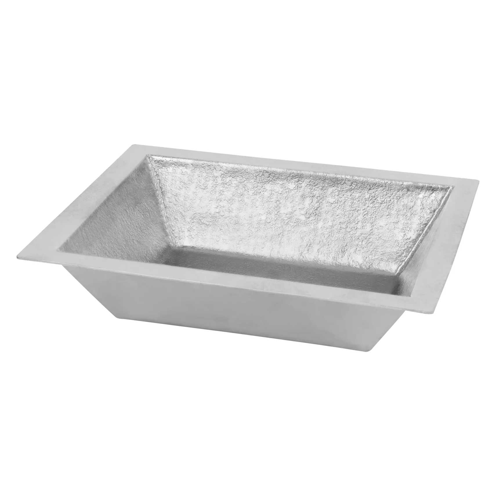 Premier Copper Products 17" x 13" Rectangle Dual - Undermount or Drop In Terra Firma Copper Bathroom Sink, Nickel, 10 Gauge, TFLREC17EN