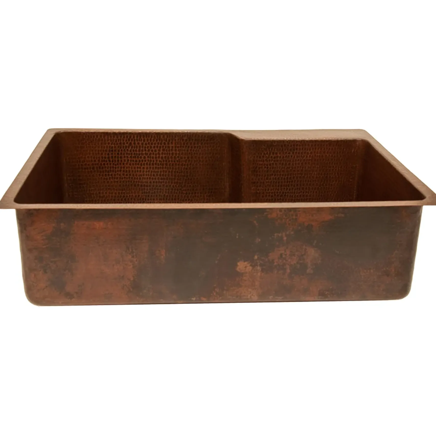 Premier Copper Products 33" Hammered Copper Kitchen Single Basin Sink with Matching Drain and Accessories, Oil Rubbed Bronze, KSP3_KSFDB33229