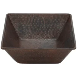 Premier Copper Products 17" Rectangle Copper Bathroom Sink, Oil Rubbed Bronze, VREC17WDB