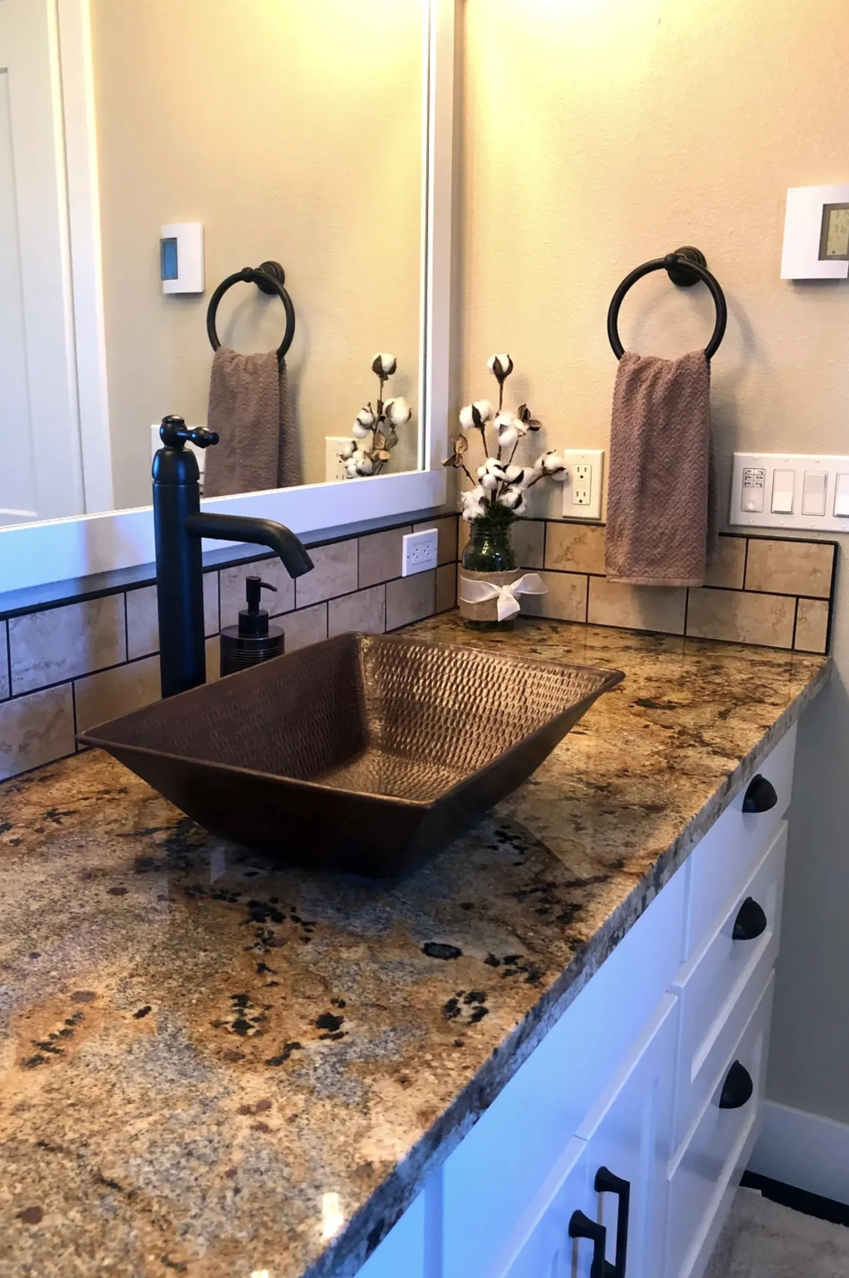 Premier Copper Products 17" Rectangle Copper Bathroom Sink, Oil Rubbed Bronze, VREC17WDB