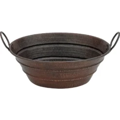 Premier Copper Products 19" Oval Copper Bathroom Sink, Oil Rubbed Bronze, VOB16DB