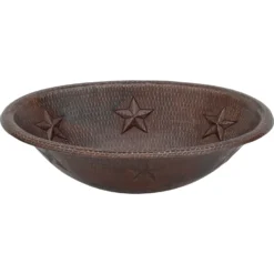 Premier Copper Products 19" Oval Copper Bathroom Sink, Oil Rubbed Bronze, LO19RSTDB