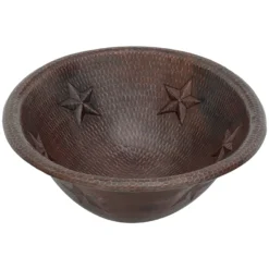 Premier Copper Products 19" Oval Copper Bathroom Sink, Oil Rubbed Bronze, LO19RSTDB