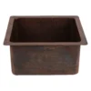 Premier Copper Products 16" Rectangle Terra Firma Copper Bar/Prep Sink, Dark Brown, 10 Gauge, TFBREC16DB