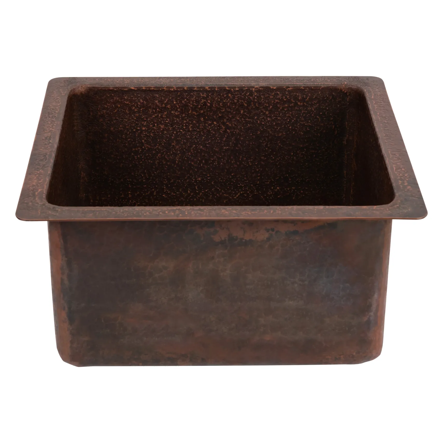 Premier Copper Products 16" Rectangle Terra Firma Copper Bar/Prep Sink, Dark Brown, 10 Gauge, TFBREC16DB