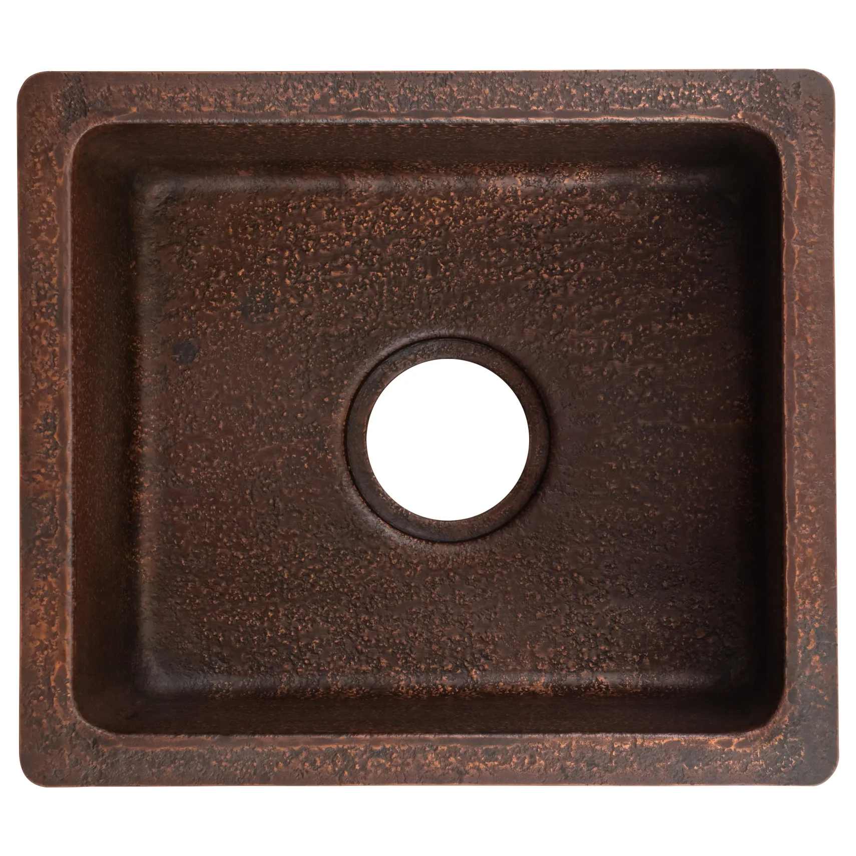 Premier Copper Products 16" Rectangle Terra Firma Copper Bar/Prep Sink, Dark Brown, 10 Gauge, TFBREC16DB